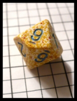 Dice : Dice - 10D - Chessex Yellow with White and Red Speckles and Blue Numerals- Ebay june 2010